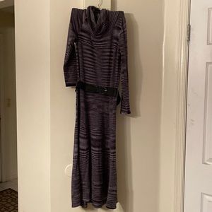 Grey and black striped dress